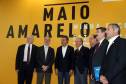 O governador Beto Richa lançou nesta sexta-feira (5), em Curitiba, as ações do Paraná para o Maio Amarelo 2017. O movimento reúne Detran PR, Polícia Rodoviária Estadual, Polícia Militar, Secretarias de Estado da Saúde e do Meio Ambiente, Policia Rodoviária Federal, Associação Comercial do Paraná e Observatório Nacional de Segurança Viária-Curitiba, 05/05/2017.Foto: Orlando Kissner/ANPr