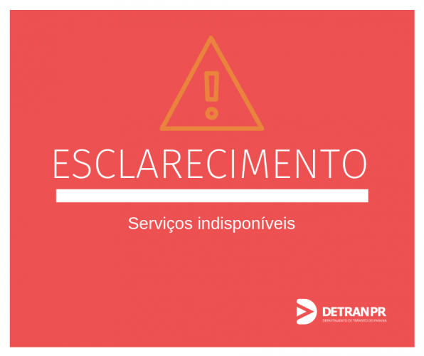 Nota de esclarecimento: Indisponibilidade de serviços