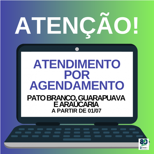 Usuários de Guarapuava, Pato Branco e Araucária poderão agendar o atendimento no Detran-PR