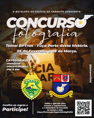 Batalhão de Polícia de Trânsito de Curitiba completa 70 anos e promove concurso de fotografia