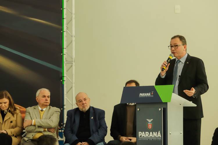 Curitiba, 18 de setembro de 2024 - No Palácio Iguaçu, o vice-governador Darci Piana participa de evento alusiva a Semana Nacional do Trânsito com anúncios do Detran-PR.