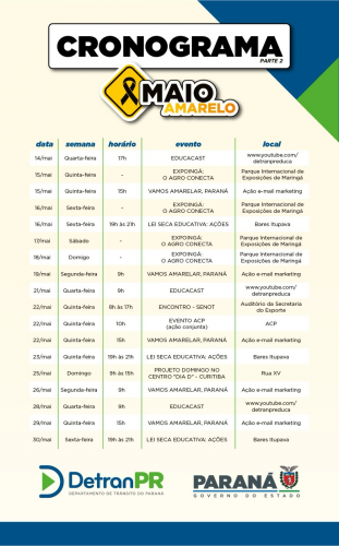 Detran-PR inicia Maio Amarelo 2025 com campanhas de conscientização em todo Estado