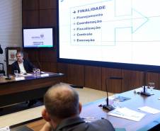 Diretor-geral do Detran, Cesar Kogut, apresenta projetos do Detran no Palácio Iguaçu