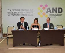 O diretor-geral do Detran, Marcos Traad, está participando do 44º Encontro Nacional dos Detrans, em Brasília. O evento reúne diretores e técnicos de Departamentos de Trânsito de 25 estados e do Distrito Federal, que, durante dois dias, vão debater alterações para aperfeiçoamento das leis e trocar experiências positivas no atendimento ao público e na segurança viária. Foto: João Negrão/AND