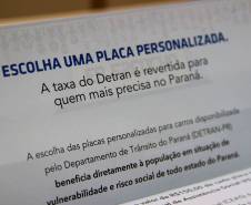 O Departamento de Trânsito do Paraná (Detran) inicia nesta quarta-feira (16) a campanha "Futuro: Eu escolho", que divulga a doação da taxa de personalização das placas veiculares ao Fundo Estadual de Assistência Social (Feas).