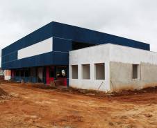 Construção da nova sede do Detran em São José dos Pinhais está na fase final. Foto: Henrick Loyola Porzycki