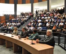 Representantes do Departamento de Trânsito do Paraná (Detran) participaram do lançamento da Semana Nacional de Trânsito em São José dos Pinhais, Região Metropolitana de Curitiba, nesta quarta-feira (18).