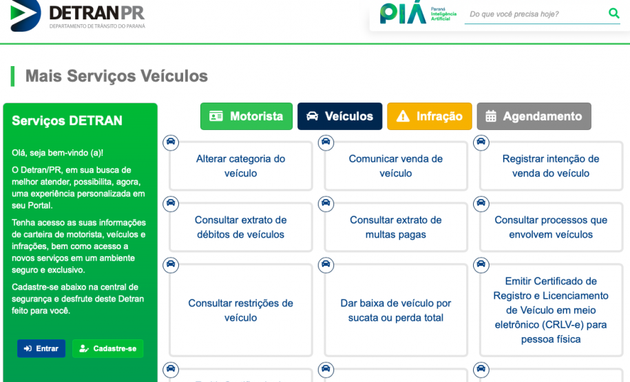 Detran passa a disponibilizar histórico dos veículos licenciados no Paraná gratuitamente