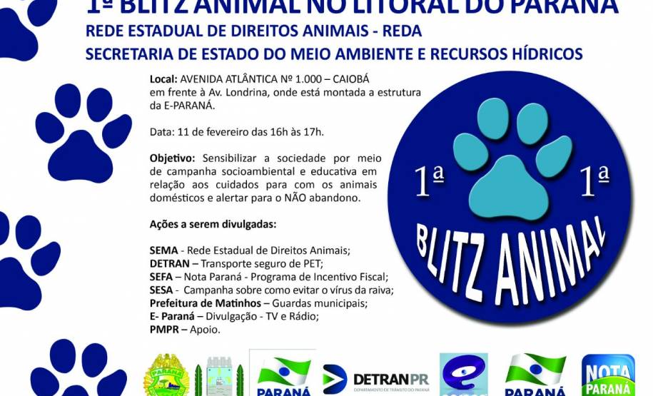 Detran participa de Blitz Animal no Litoral do Paraná