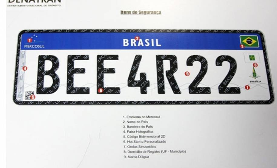 Uso de placas veiculares padrão Mercosul é adiado. Foto: Divulgação