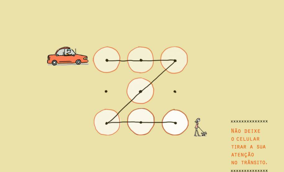 Campanha do Detran Paraná alerta sobre perigos do uso de celular no trânsito. Arte:OpusMultipla