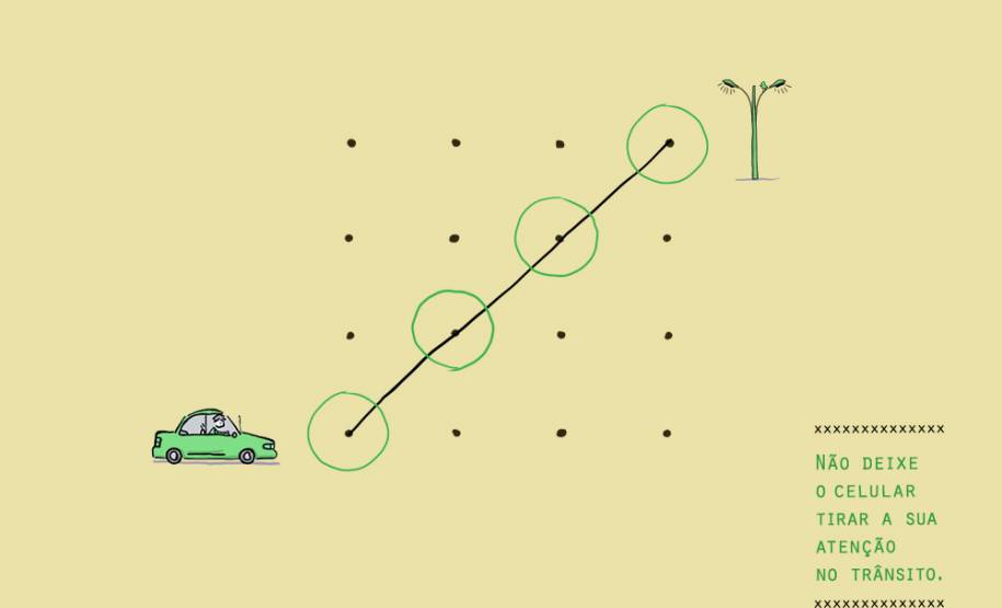 Campanha do Detran Paraná alerta sobre perigos do uso de celular no trânsito. Arte:OpusMultipla