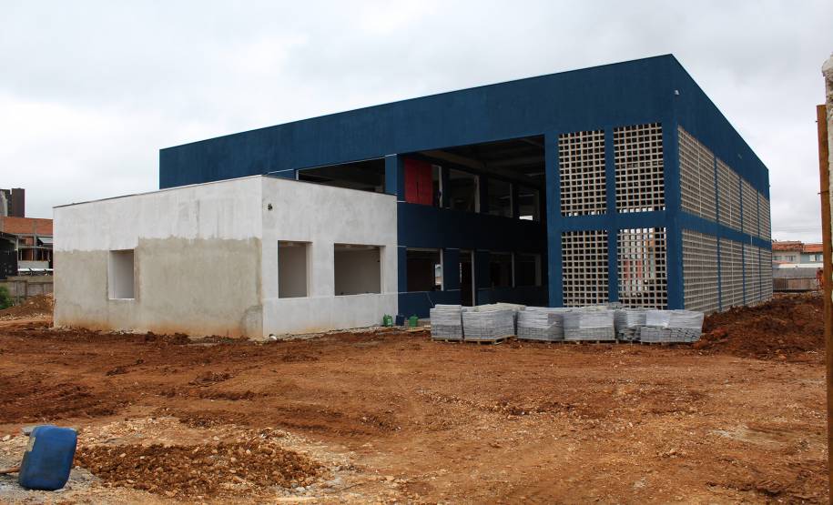 Construção da nova sede do Detran em São José dos Pinhais está na fase final. Foto: Henrick Loyola Porzycki