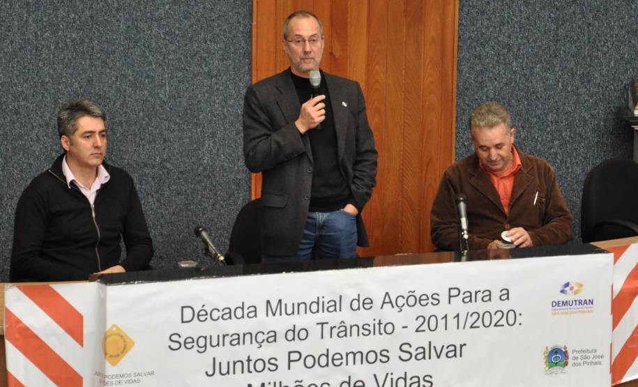 Representantes do Departamento de Trânsito do Paraná (Detran) participaram do lançamento da Semana Nacional de Trânsito em São José dos Pinhais, Região Metropolitana de Curitiba, nesta quarta-feira (18).